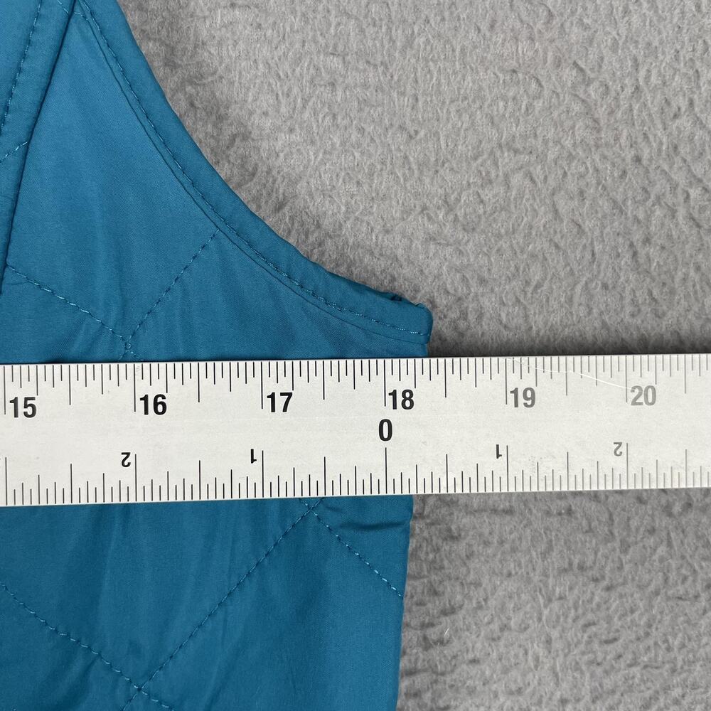 Talbots Vest Womens Small Teal Blue Quilted Zip Front Fleece Lined Pockets - Picture 6 of 7